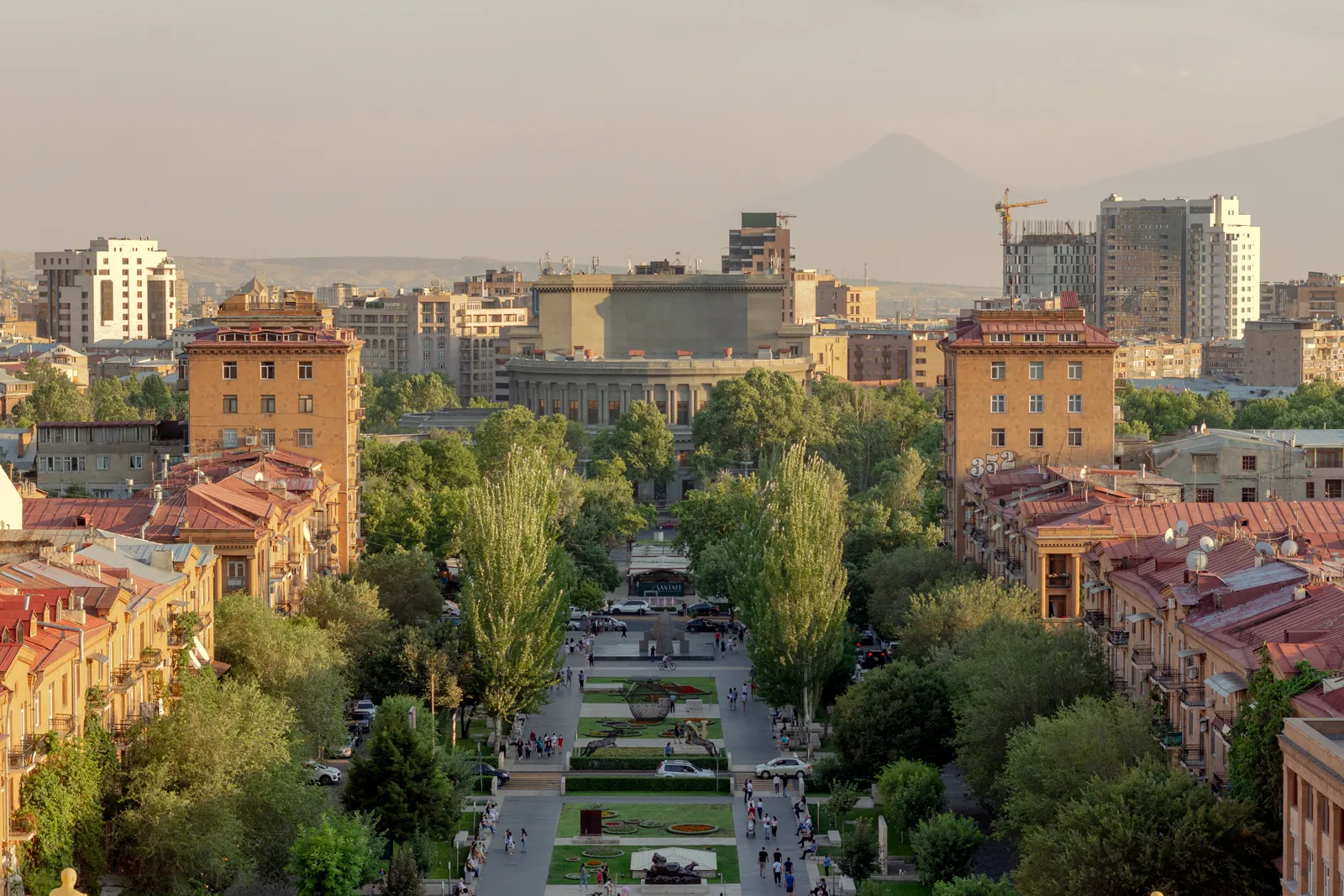View of central Yerevan with the Opera House and the Cascade, Armenia